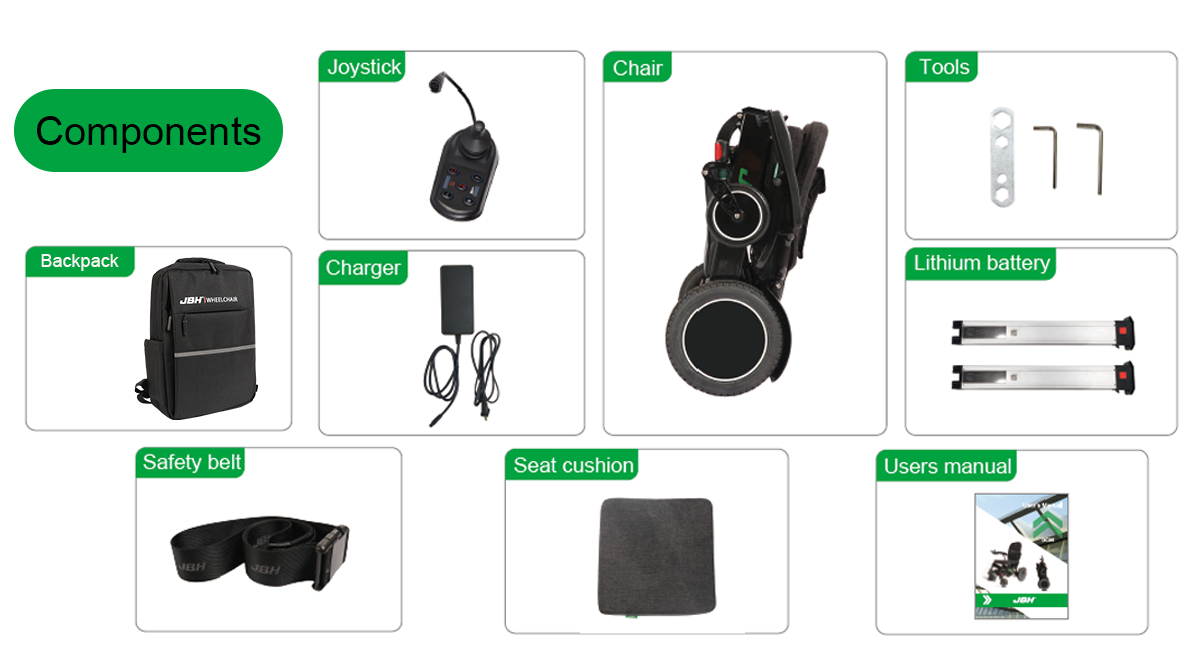 JBH kolfiberelektrisk rullstol DC06