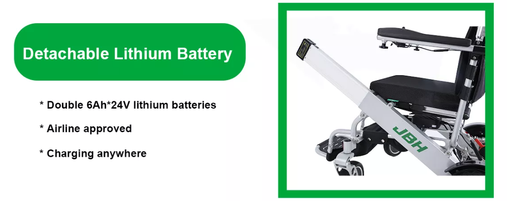 JBH 4-hjul inomhus kraft rullstol D06